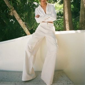 ZARA WIDE LEG CARGO PANTS